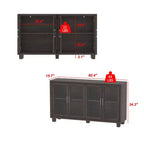 Pensile da cucina marrone/bianco con ante in vetro – 4 ripiani, montaggio in 2 persone