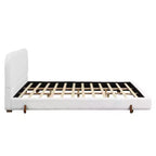 Telaio letto imbottito rosa/bianco in ciniglia – King/California King, adatto per 2 persone