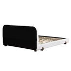 Telaio letto imbottito rosa/bianco in ciniglia – King/California King, adatto per 2 persone
