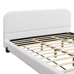 Telaio letto imbottito rosa/bianco in ciniglia – King/California King, adatto per 2 persone