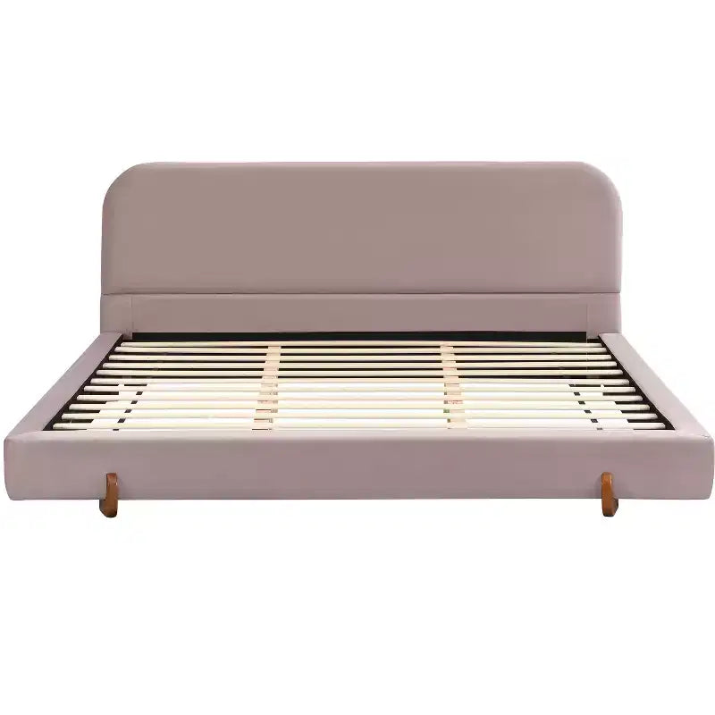 Telaio letto imbottito rosa/bianco in ciniglia – King/California King, adatto per 2 persone