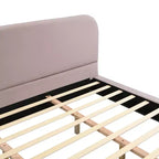 Telaio letto imbottito rosa/bianco in ciniglia – King/California King, adatto per 2 persone