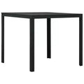 vidaXL Square Coffee Table with High-Density Polyethylene and Steel - Outdoor Patio Furniture - Modern Design and Lightweight - Black