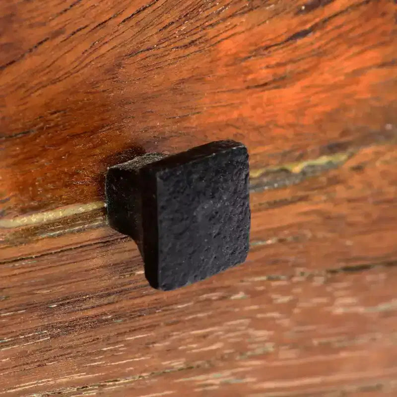 Comodino Marrone in Legno Riciclato con Struttura in Acciaio, 1 Persona, 1 Cassetto e Ripiano Aperto