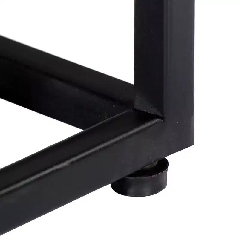 Comodino Marrone in Legno Riciclato con Struttura in Acciaio, 1 Persona, 1 Cassetto e Ripiano Aperto