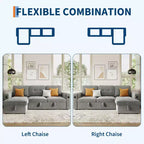 Divano Letto 3 Posti con Letto Estraibile e Contenitore – Grigio Scuro / Grigio Chiaro
