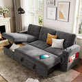 84 Modern Sofa Couch, 3 Seater Upholstered Sleeper Sofa Bed with Pull Out Bed & Storage, Deep Seat Sofa Couch for Living Room Bedroom Apartment