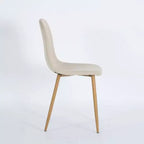 Sedie da pranzo imbottite beige, senza braccioli, set da 4