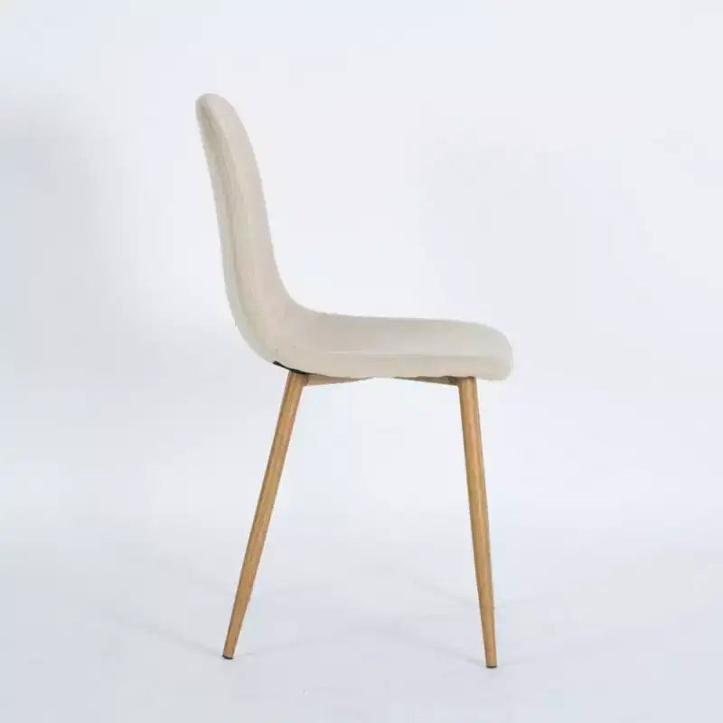 Sedie da pranzo imbottite beige, senza braccioli, set da 4