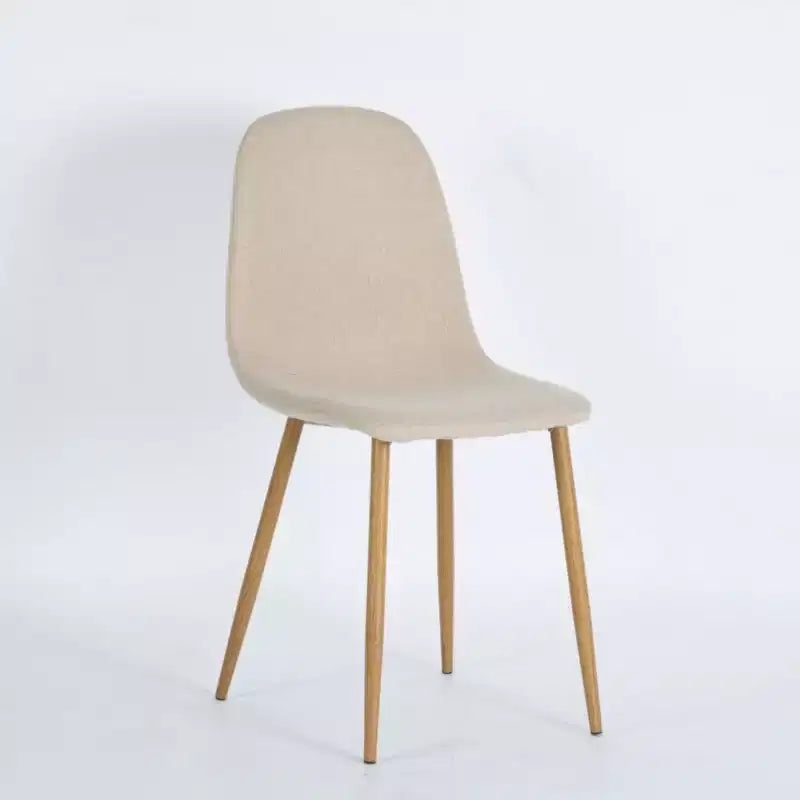 Sedie da pranzo imbottite beige, senza braccioli, set da 4