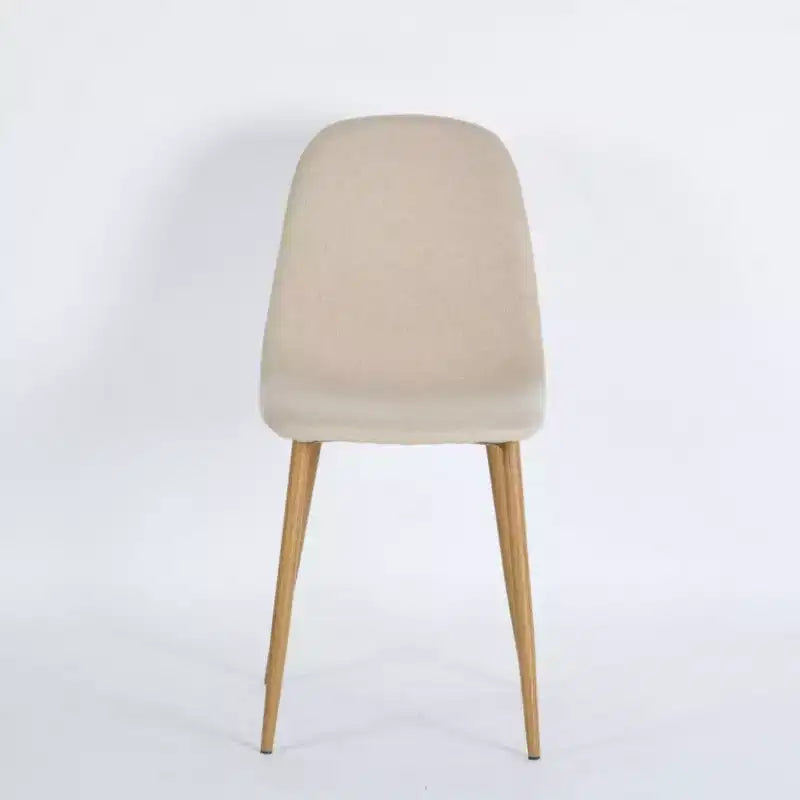 Sedie da pranzo imbottite beige, senza braccioli, set da 4