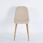 Sedie da pranzo imbottite beige, senza braccioli, set da 4