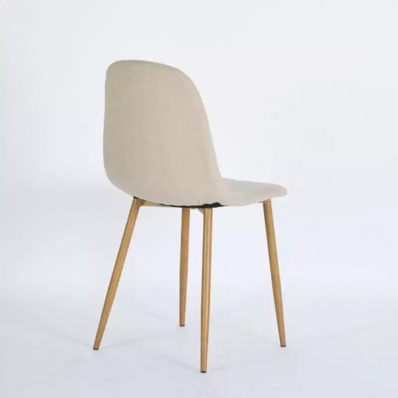 Sedie da pranzo imbottite beige, senza braccioli, set da 4