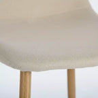 Sedie da pranzo imbottite beige, senza braccioli, set da 4