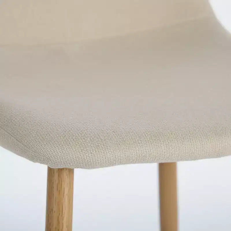 Sedie da pranzo imbottite beige, senza braccioli, set da 4