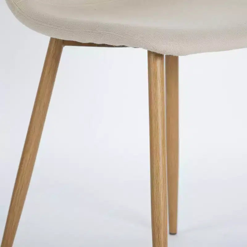 Sedie da pranzo imbottite beige, senza braccioli, set da 4