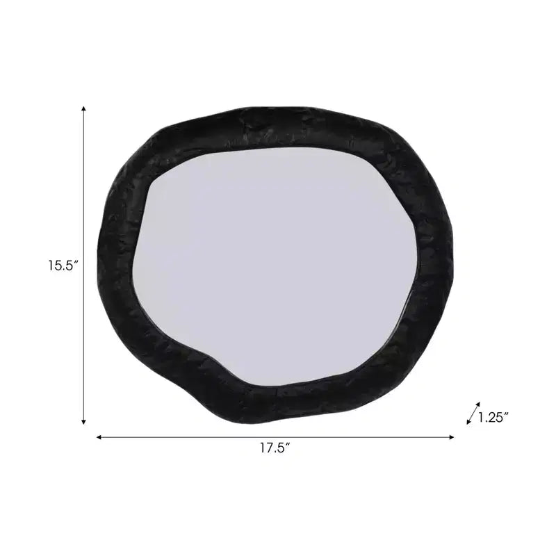 Specchio da parete asimmetrico nero – Cornice in metallo, montaggio a parete, uso singolo