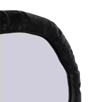 Specchio da parete asimmetrico nero – Cornice in metallo, montaggio a parete, uso singolo