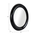 Specchio rotondo da parete – Nero/Blu, Cornice in metallo, Singolo