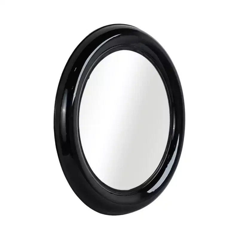 Specchio rotondo da parete – Nero/Blu, Cornice in metallo, Singolo