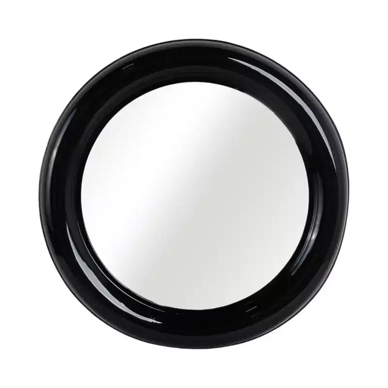 Specchio rotondo da parete – Nero/Blu, Cornice in metallo, Singolo
