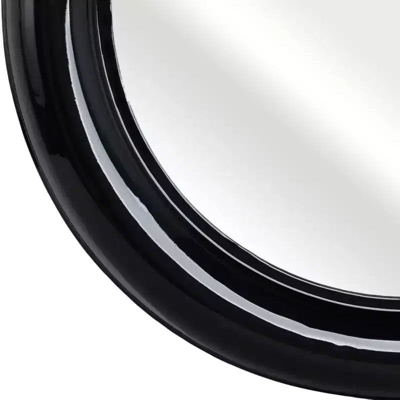 Specchio rotondo da parete – Nero/Blu, Cornice in metallo, Singolo