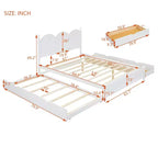 Letto a piattaforma Queen grigio/noce/bianco con letto estraibile Twin XL e 2 cassetti portaoggetti, adatto per 1-2 persone