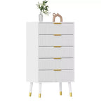 Cassettiera a 5 cassetti con maniglie e gambe in metallo | Nero / Bianco