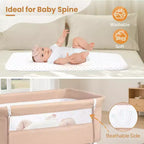Culla convertibile 3-in-1 beige con ruote, per 1 bambino (0-12 mesi)