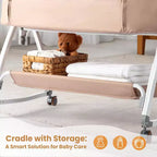Culla convertibile 3-in-1 beige con ruote, per 1 bambino (0-12 mesi)
