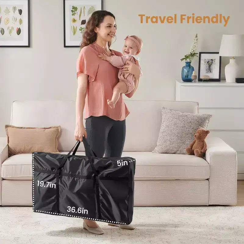 Culla convertibile 3-in-1 beige con ruote, per 1 bambino (0-12 mesi)