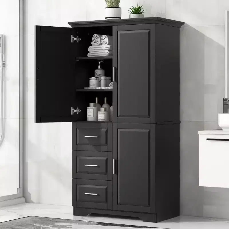 Armadio alto bianco/nero/grigio – 2 ante e 3 cassetti, montaggio a 1 persona