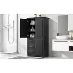 Armadio alto bianco/nero/grigio – 2 ante e 3 cassetti, montaggio a 1 persona