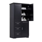 Armadio alto bianco/nero/grigio – 2 ante e 3 cassetti, montaggio a 1 persona