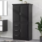 Armadio alto bianco/nero/grigio – 2 ante e 3 cassetti, montaggio a 1 persona