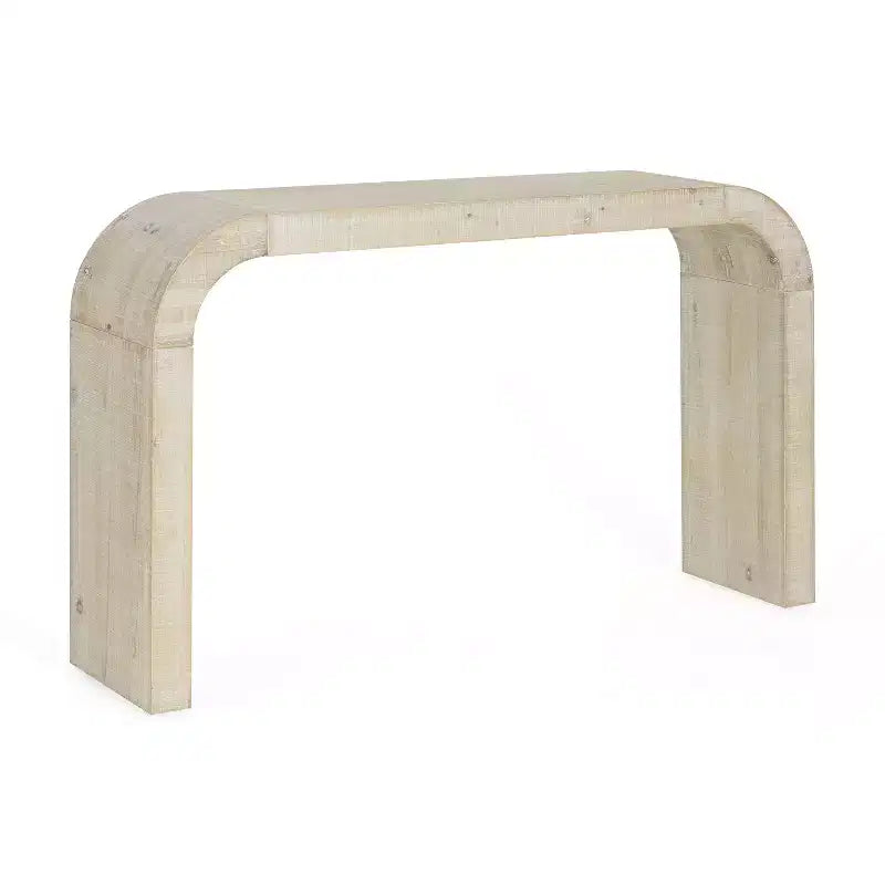 Consolle ad arco minimalista Nera/Grigia/Naturale, Tavolino d'ingresso monopezzo