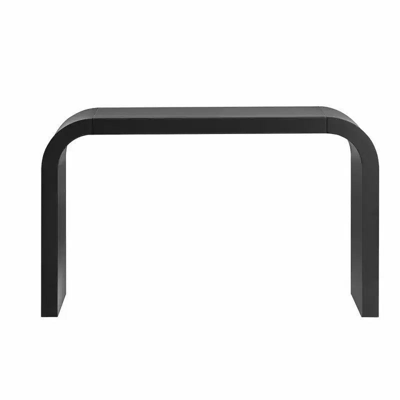 Consolle ad arco minimalista Nera/Grigia/Naturale, Tavolino d'ingresso monopezzo