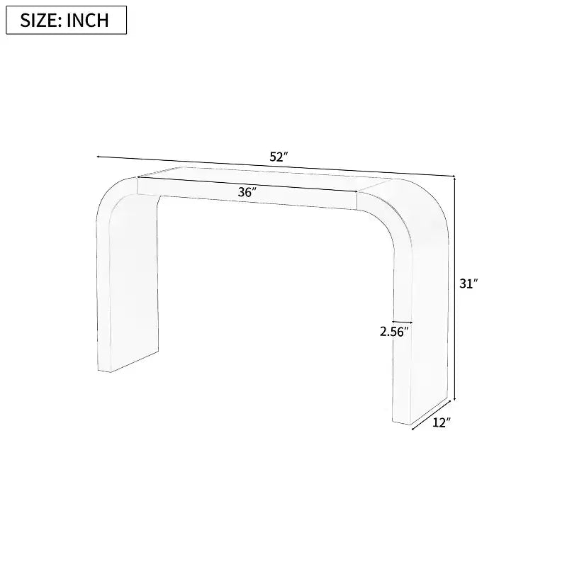 Consolle ad arco minimalista Nera/Grigia/Naturale, Tavolino d'ingresso monopezzo