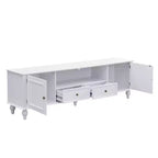 Mobile TV bianco lucido per TV fino a 80", stile moderno con 2 cassetti e 2 armadietti