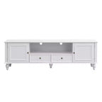 Mobile TV bianco lucido per TV fino a 80", stile moderno con 2 cassetti e 2 armadietti
