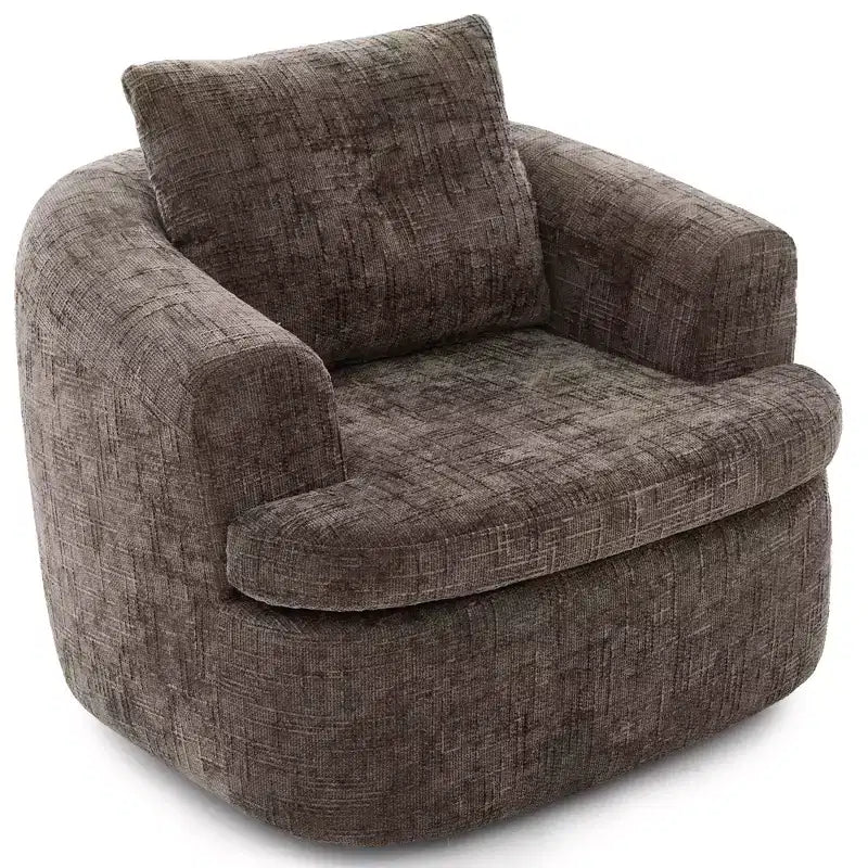 Poltrona girevole a barilotto con schienale trapuntato, seduta singola – Beige+Marrone / Marrone / Verde / Rosa