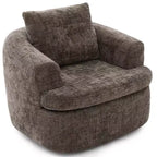 Poltrona girevole a barilotto con schienale trapuntato, seduta singola – Beige+Marrone / Marrone / Verde / Rosa