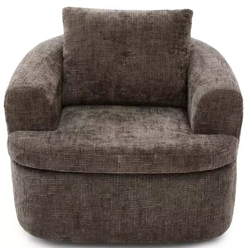 Poltrona girevole a barilotto con schienale trapuntato, seduta singola – Beige+Marrone / Marrone / Verde / Rosa