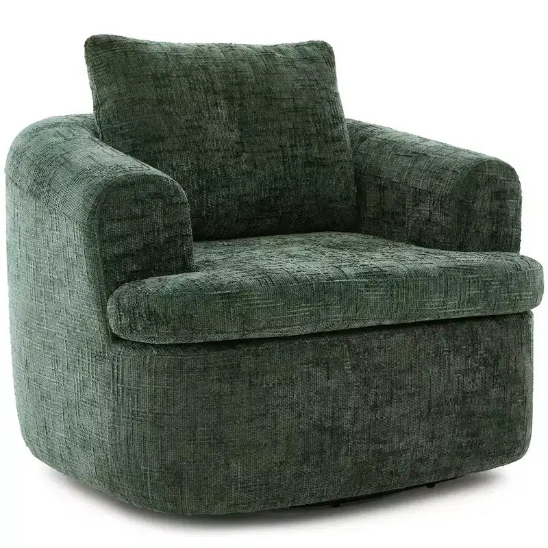 Poltrona girevole a barilotto con schienale trapuntato, seduta singola – Beige+Marrone / Marrone / Verde / Rosa