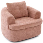 Poltrona girevole a barilotto con schienale trapuntato, seduta singola – Beige+Marrone / Marrone / Verde / Rosa