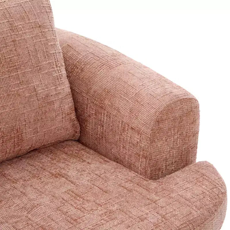 Poltrona girevole a barilotto con schienale trapuntato, seduta singola – Beige+Marrone / Marrone / Verde / Rosa