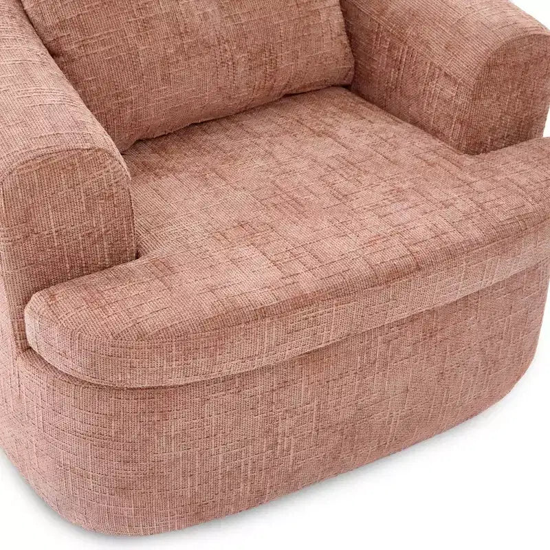 Poltrona girevole a barilotto con schienale trapuntato, seduta singola – Beige+Marrone / Marrone / Verde / Rosa