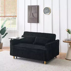 Divano letto a due posti in velluto a coste beige