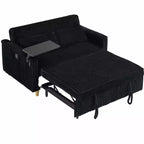 Divano letto a due posti in velluto a coste beige