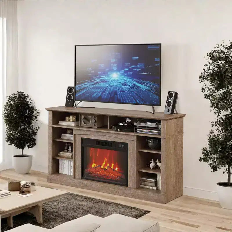 Caminetto elettrico nero autoportante, monouso, 18"